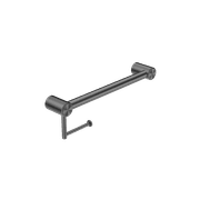 Mecca Care 32mm Grab Rail With Toilet Roll Holder 450mm Gun Metal gallery detail image