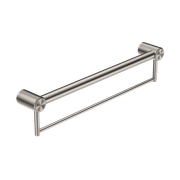 Mecca Care 32mm Grab Rail With Towel Holder 600mm Brushed Nickel gallery detail image