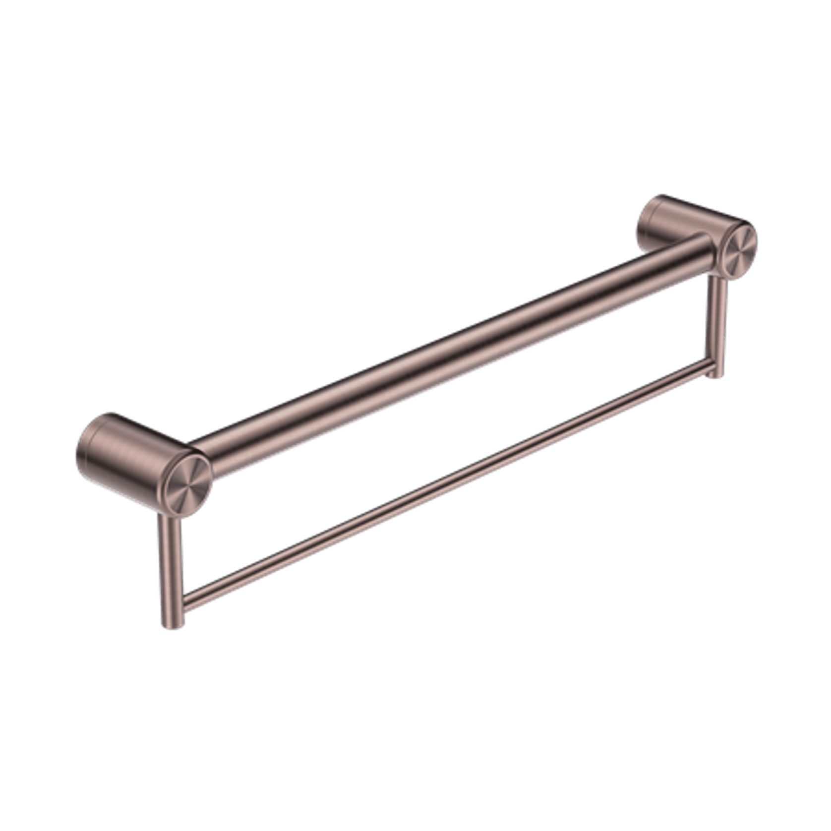 Mecca Care 32mm Grab Rail With Towel Holder 600mm Brushed Bronze gallery detail image