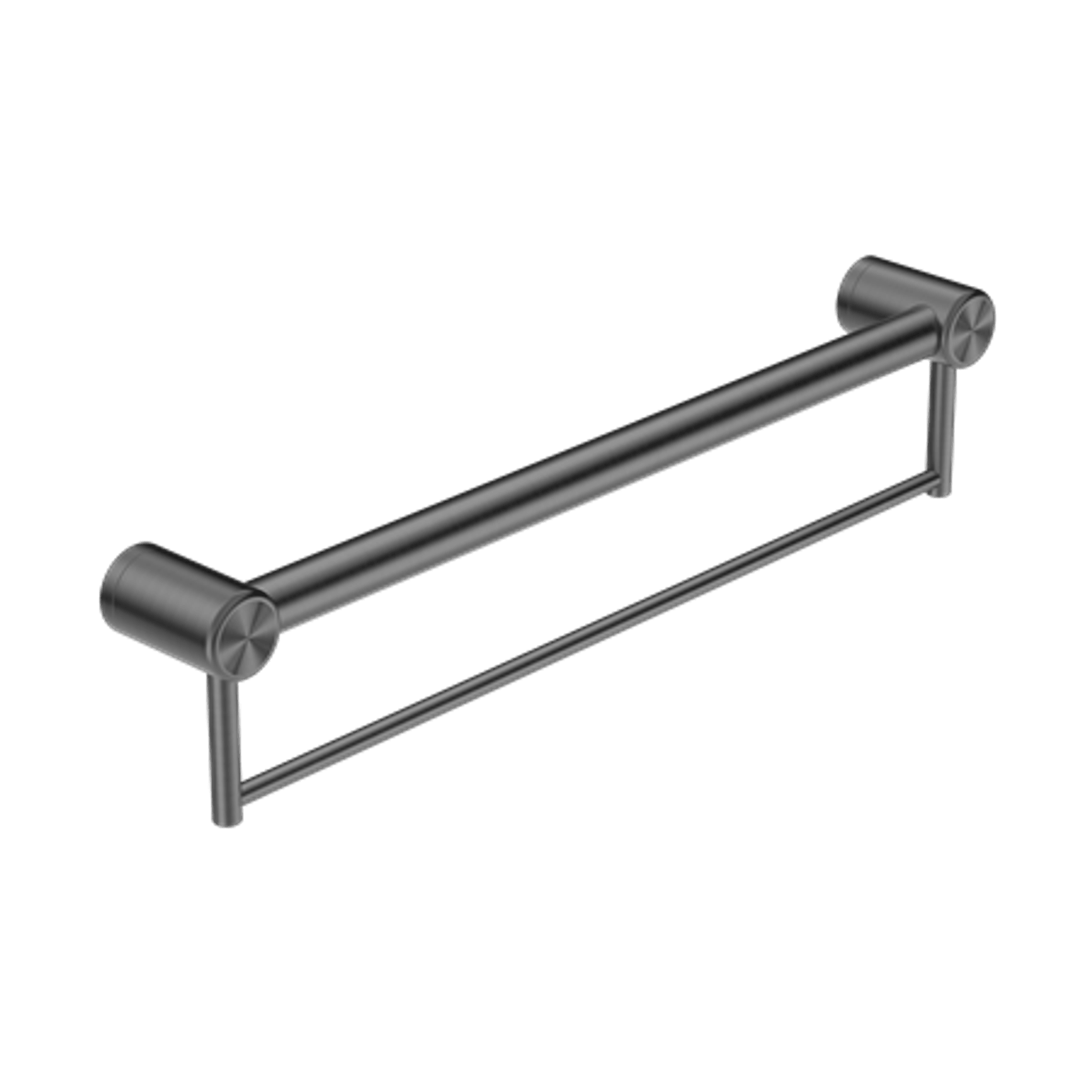 Mecca Care 32mm Grab Rail With Towel Holder 600mm Gun Metal gallery detail image