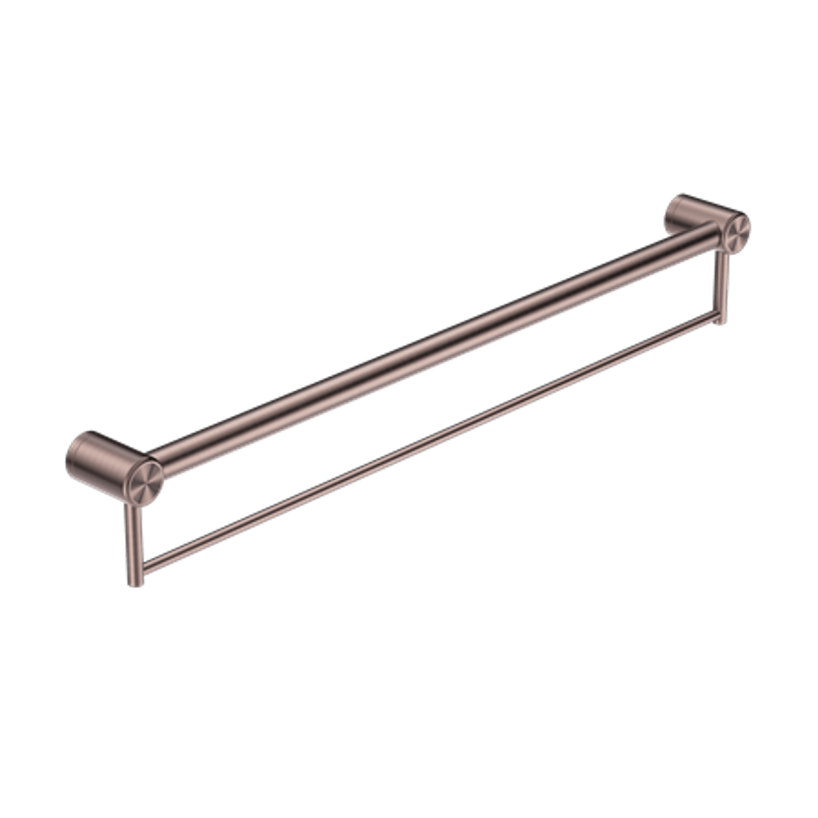 Mecca Care 32mm Grab Rail With Towel Holder 900mm Brushed Bronze gallery detail image