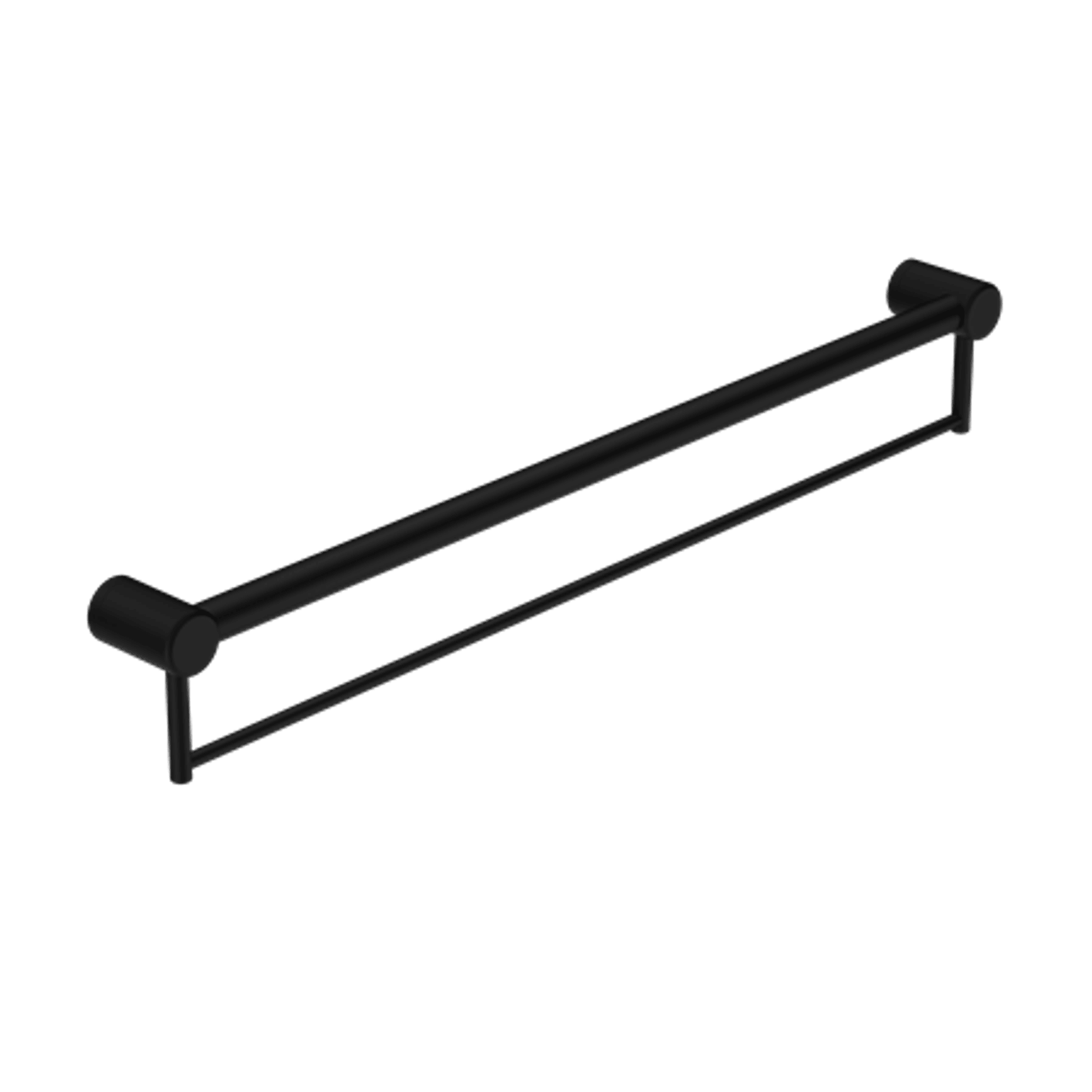 Mecca Care 32mm Grab Rail With Towel Holder 900mm Matte Black gallery detail image