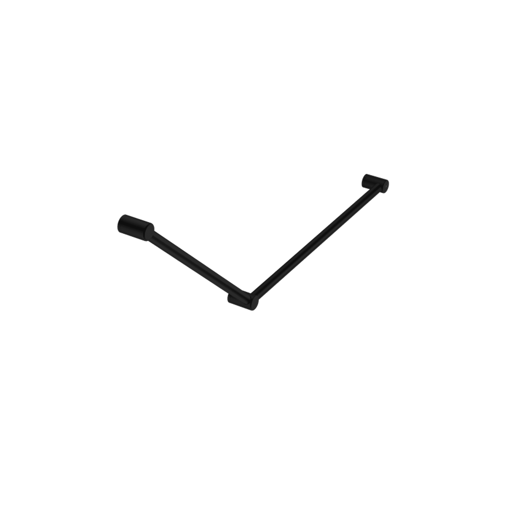 Mecca Care 32mm DDA Grab Rail Set 45 Degree 750X900mm Matte Black gallery detail image