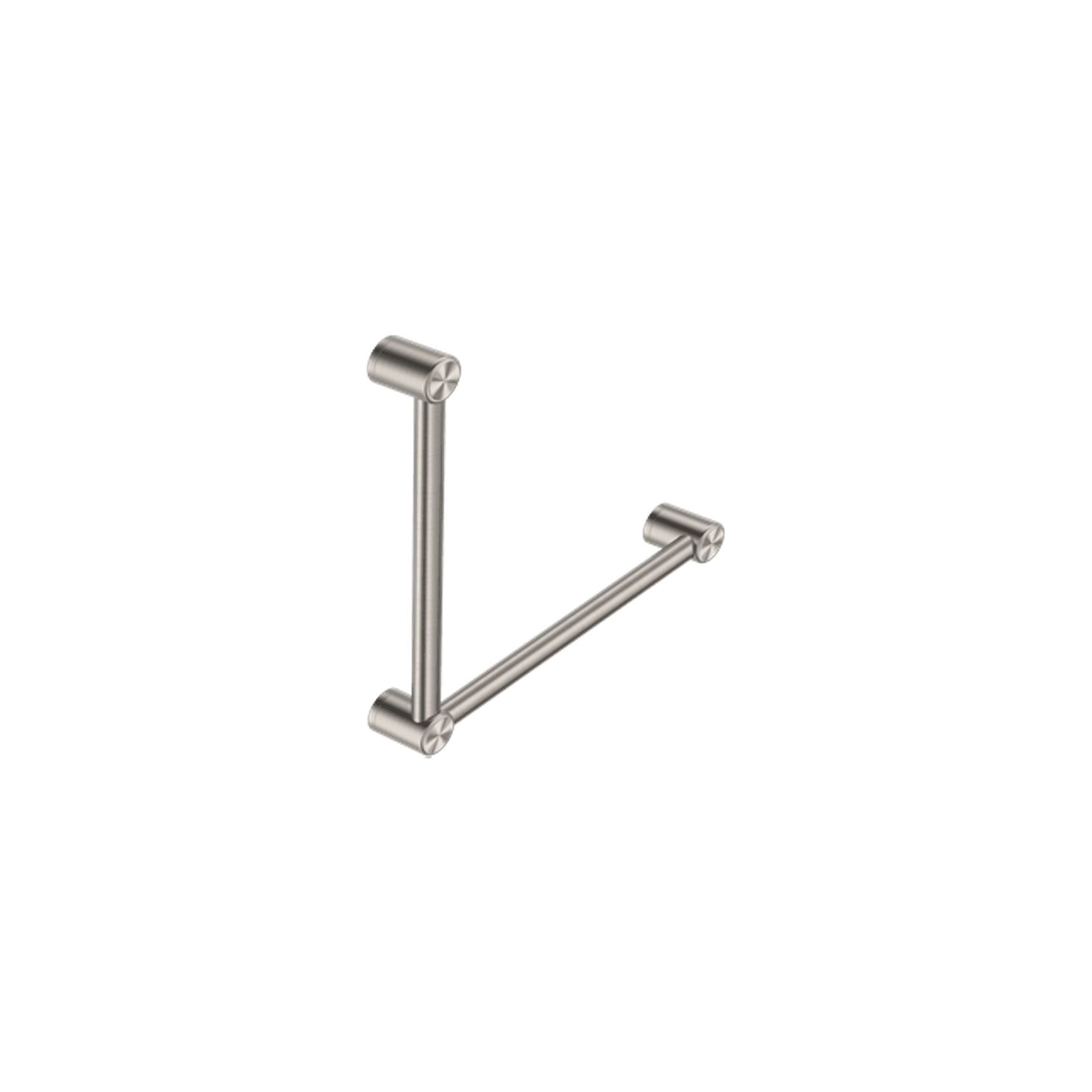 Mecca Care 32mm Ambulant Toilet Grab Rail 90 Degree 450X450mm Brushed Nickel gallery detail image
