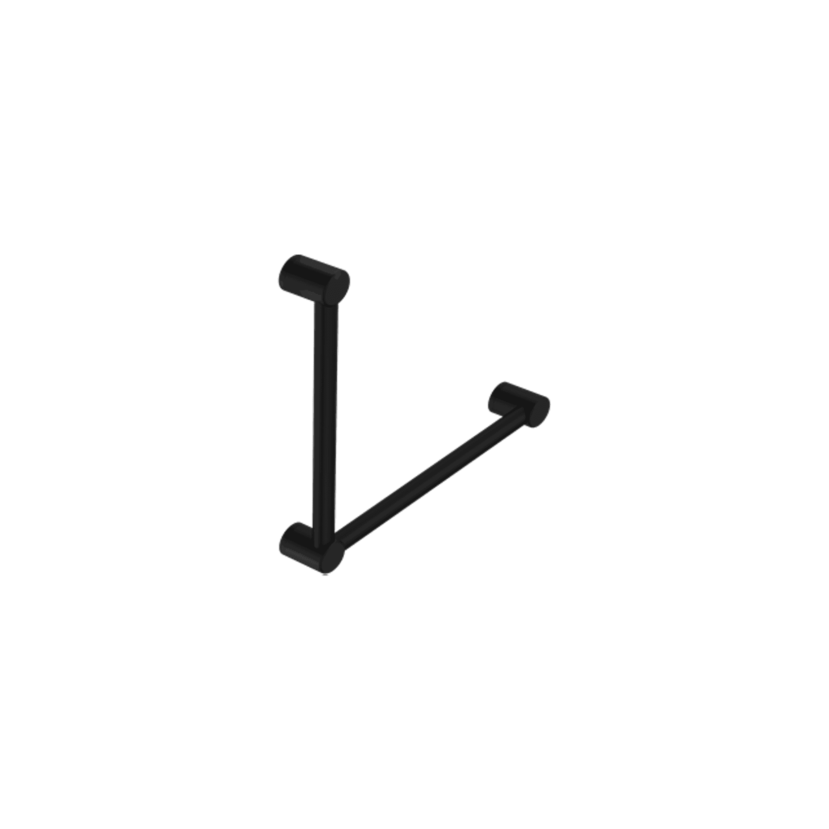 Mecca Care 32mm Ambulant Toilet Grab Rail 90 Degree 450X450mm Matte Black gallery detail image