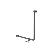 Mecca Care 32mm Ambulant 90 Degree Bent Tube Grab Rail 750X750mm With Toilet Roll Holder Gun Metal gallery detail image