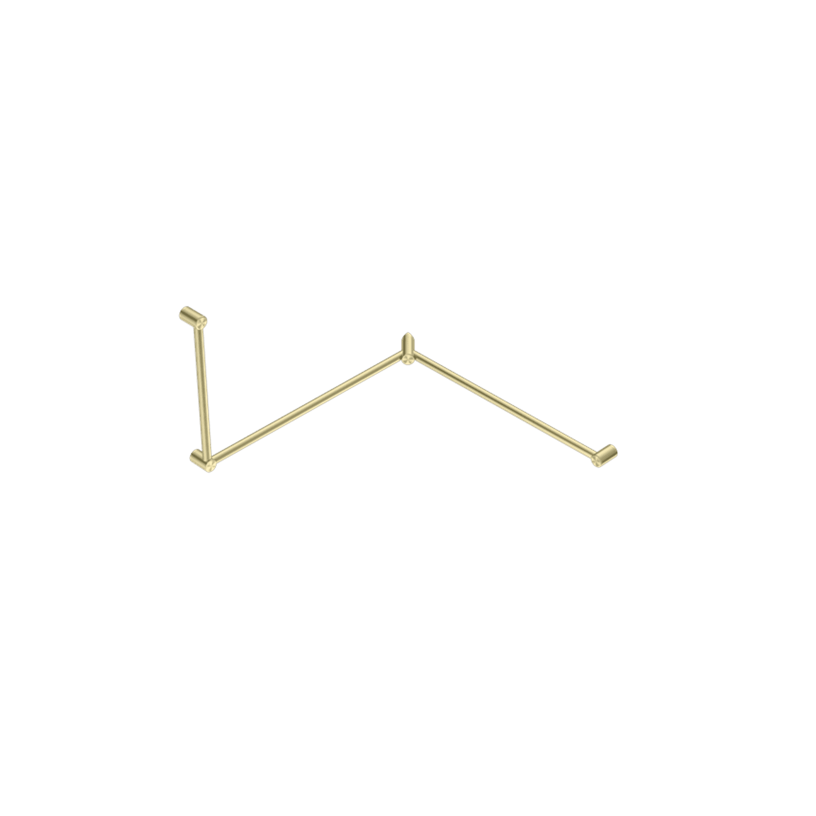 Mecca Care 32mm DDA Toilet Grab Rail Set 90 Degree Continuous 600X1065X1025mm Brushed Gold gallery detail image