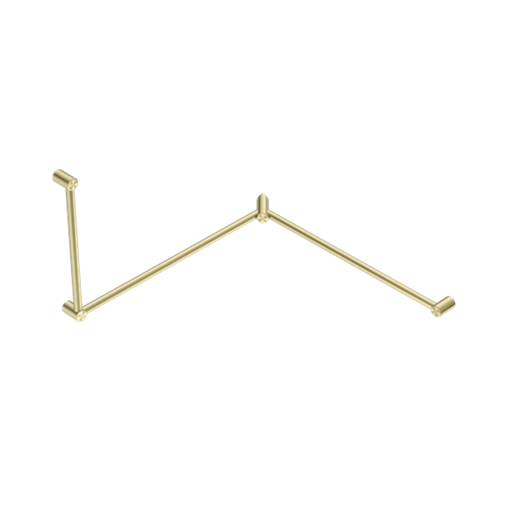 Mecca Care 32mm DDA Toilet Grab Rail Set 90 Degree Continuous 600X1065X1025mm Brushed Gold gallery detail image