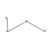 Mecca Care 32mm DDA Toilet Grab Rail Set 90 Degree Continuous 600X1065X1025mm Brushed Nickel gallery detail image