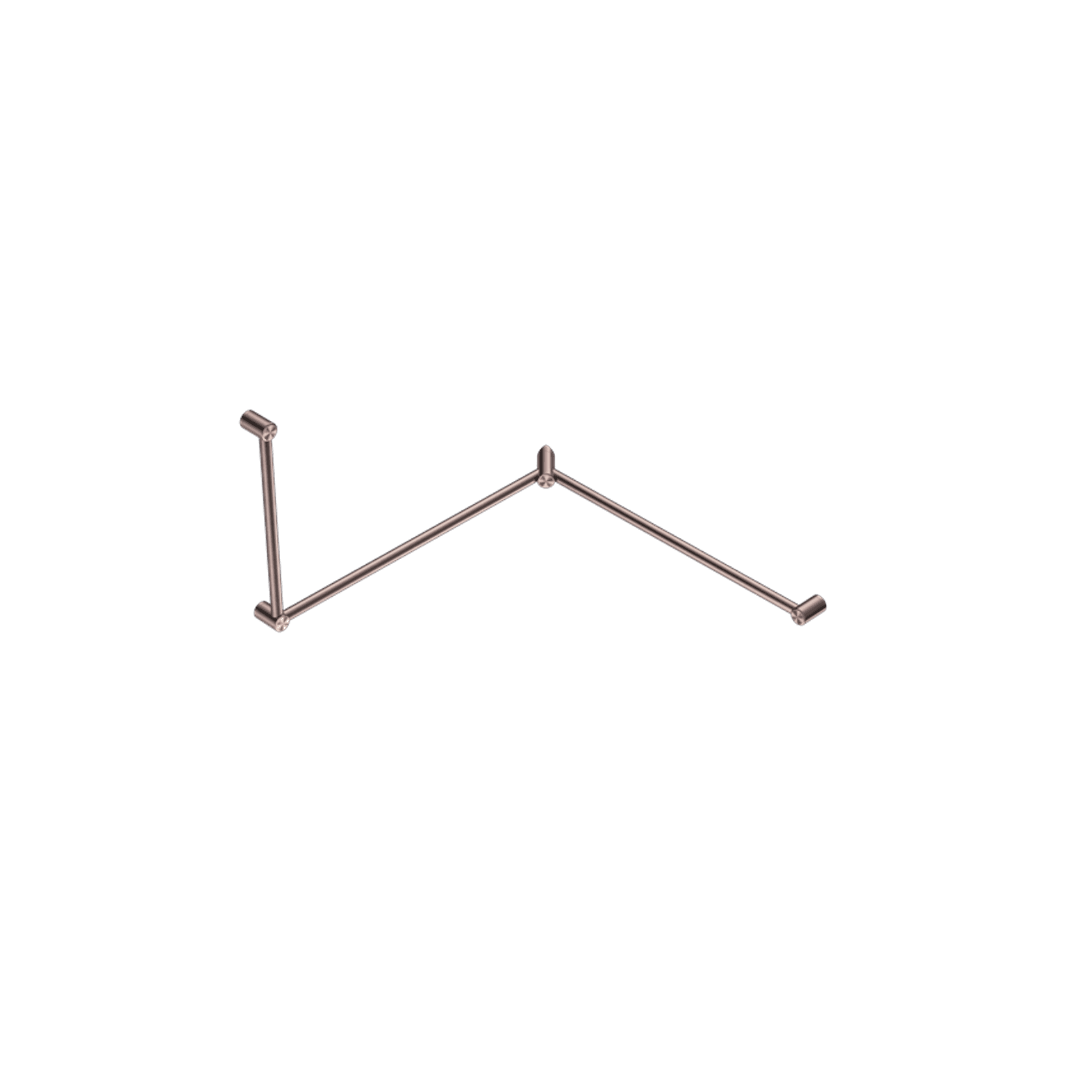 Mecca Care 32mm DDA Toilet Grab Rail Set 90 Degree Continuous 600X1065X1025mm Brushed Bronze gallery detail image