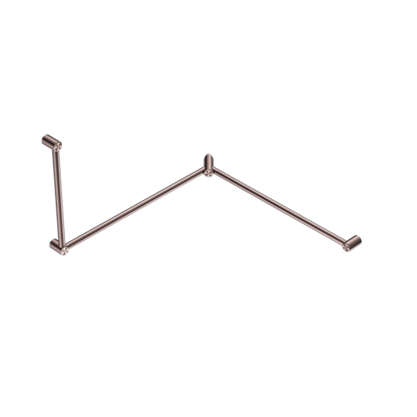 Mecca Care 32mm DDA Toilet Grab Rail Set 90 Degree Continuous 600X1065X1025mm Brushed Bronze gallery detail image