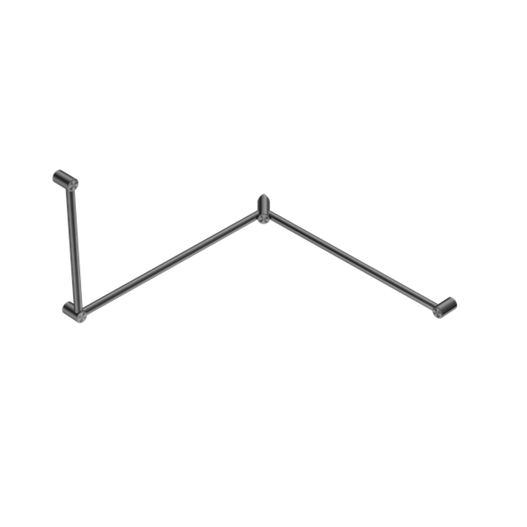 Mecca Care 32mm DDA Toilet Grab Rail Set 90 Degree Continuous 600X1065X1025mm Gun Metal gallery detail image
