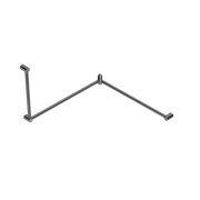 Mecca Care 32mm DDA Toilet Grab Rail Set 90 Degree Continuous 600X1065X1025mm Gun Metal gallery detail image