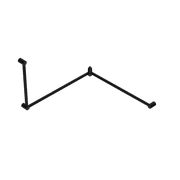 Mecca Care 32mm DDA Toilet Grab Rail Set 90 Degree Continuous 600X1065X1025mm Matte Black gallery detail image