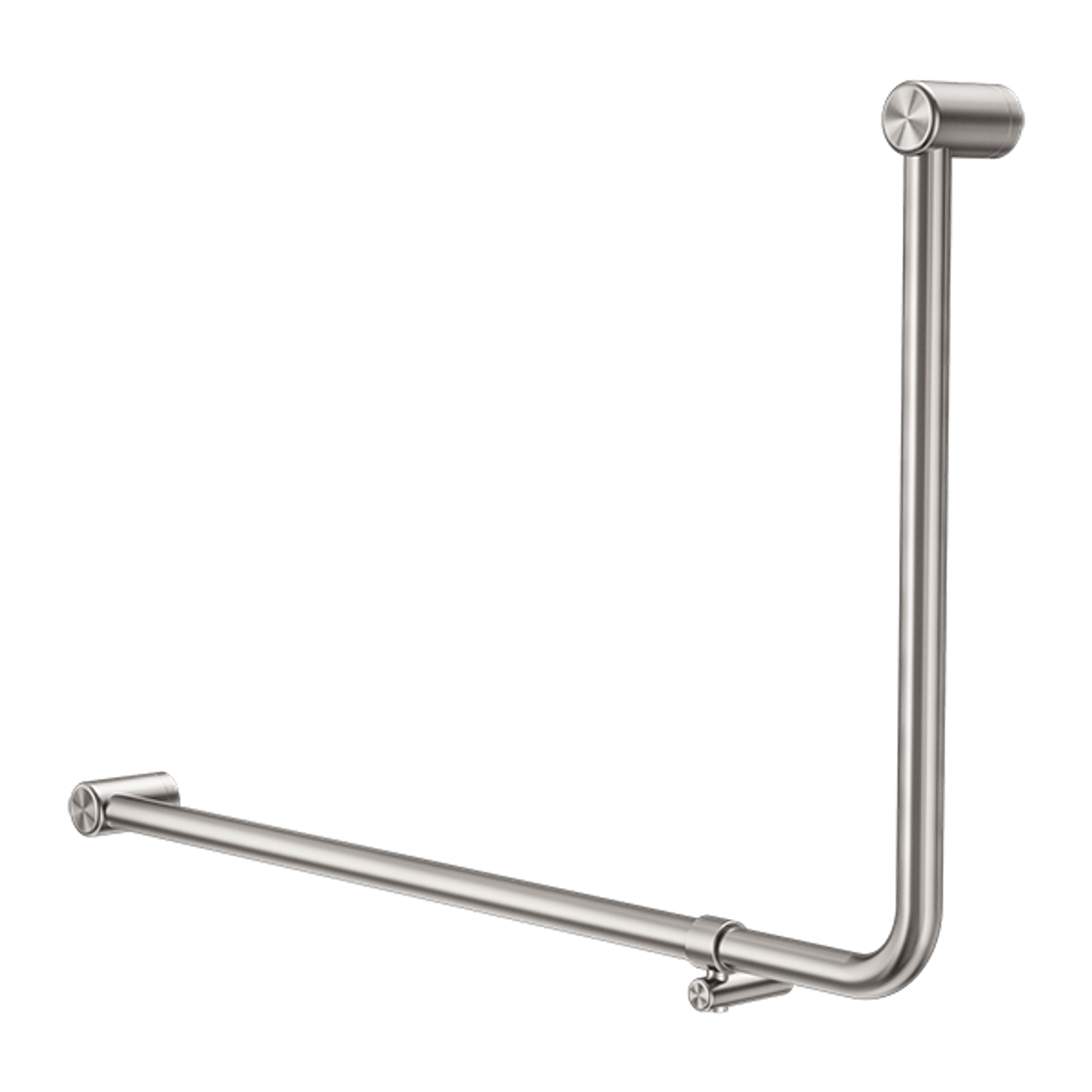 Mecca Care 32mm Ambulant 90 Degree Bent Tube Grab Rail 600X1000mm Brushed Nickel gallery detail image