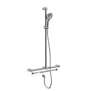 Mecca Care 32mm T Bar Grab Rail And Adjustable Shower Set 1100X750mm Chrome gallery detail image