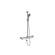 Mecca Care 32mm T Bar Grab Rail And Adjustable Shower Set 1100X750mm Gun Metal gallery detail image