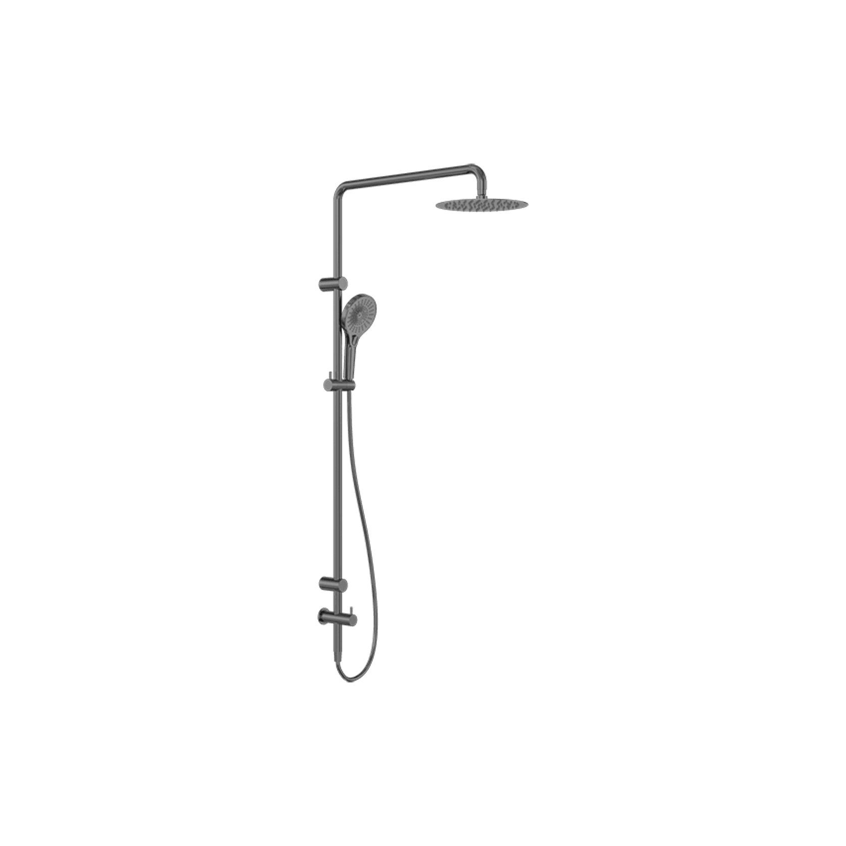 Mecca Care 25mm Grab Rail 900mm Twin Shower Set Gun Metal gallery detail image