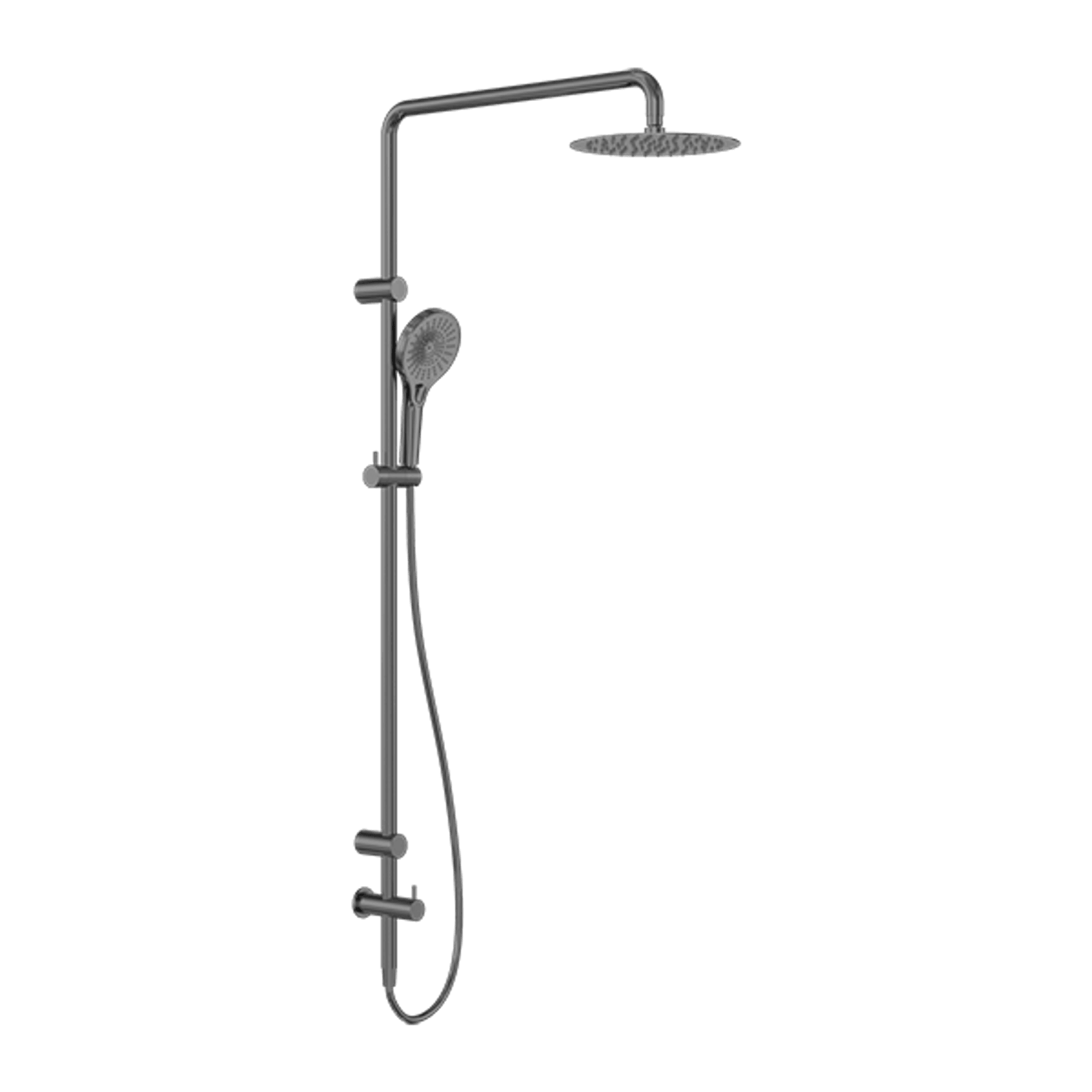Mecca Care 25mm Grab Rail 900mm Twin Shower Set Gun Metal gallery detail image