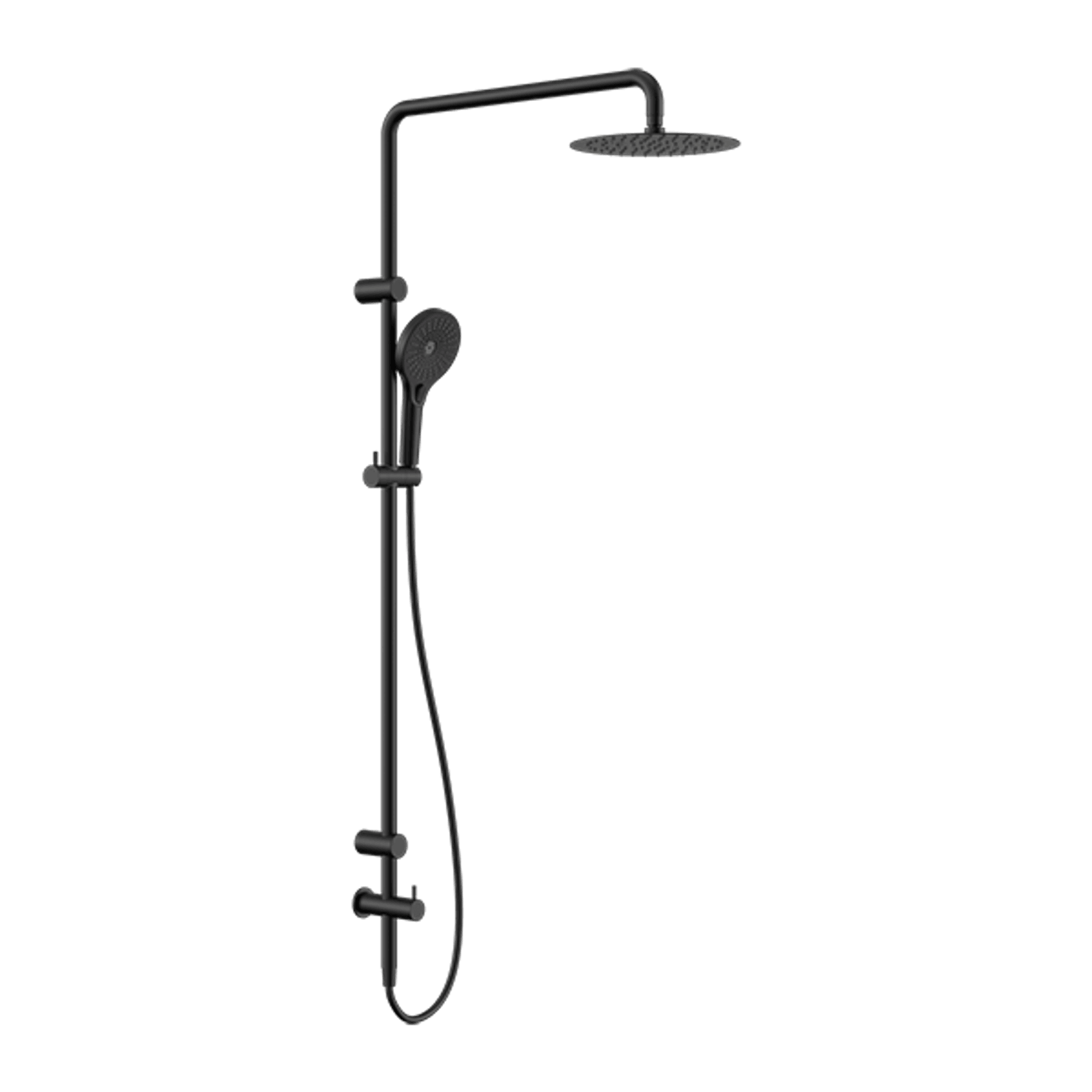 Mecca Care 25mm Grab Rail 900mm Twin Shower Set Matte Black gallery detail image