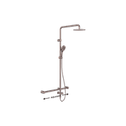 Mecca Care 32mm T Bar Grab Rail 1100x750mm Twin Shower Set Brushed Bronze gallery detail image