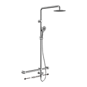 Mecca Care 32mm T Bar Grab Rail 1100x750mm Twin Shower Set Chrome gallery detail image