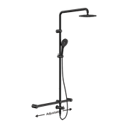 Mecca Care 32mm T Bar Grab Rail 1100x750mm Twin Shower Set Matte Black gallery detail image