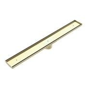 Tile Insert V Channel Floor Grate 89mm Outlet With Hole Saw Brushed Gold gallery detail image