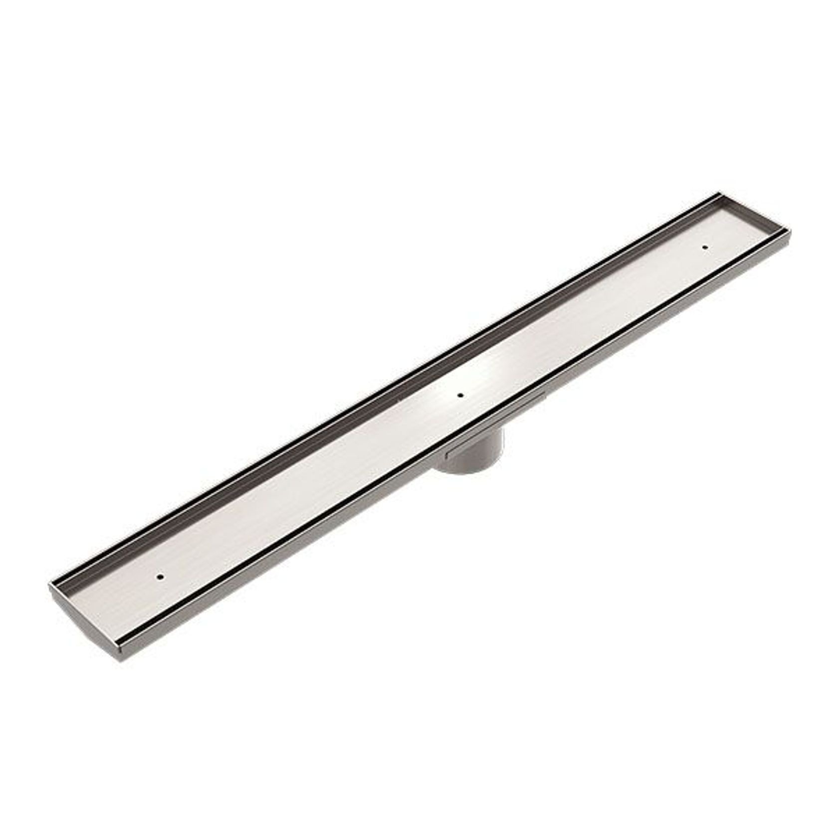 Tile Insert V Channel Floor Grate 89mm Outlet With Hole Saw Brushed Nickel gallery detail image