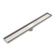 Tile Insert V Channel Floor Grate 89mm Outlet With Hole Saw Brushed Nickel gallery detail image