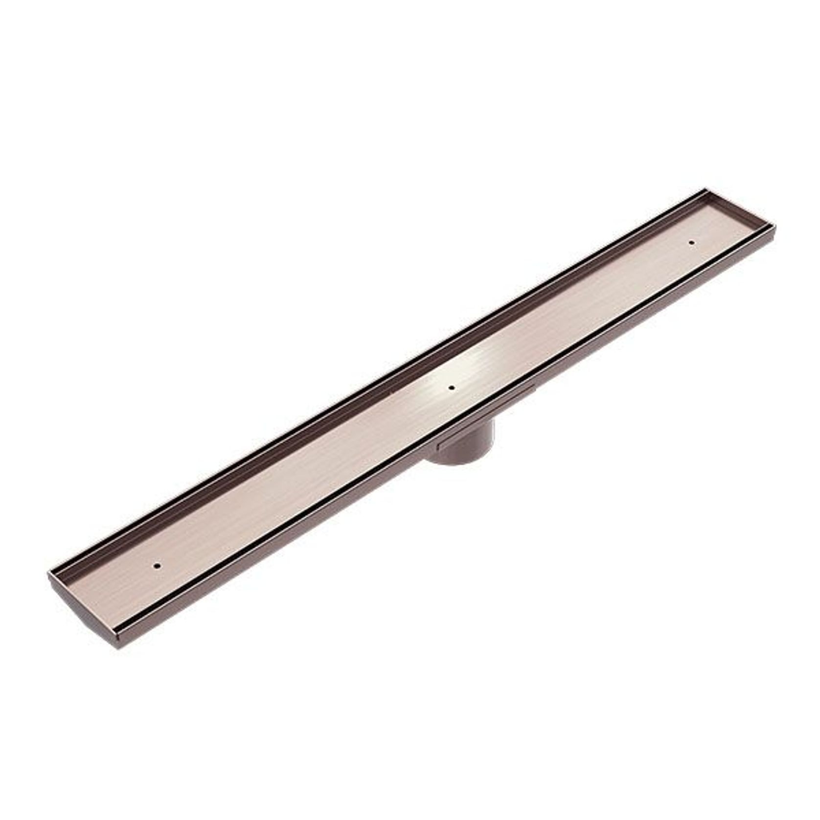 Tile Insert V Channel Floor Grate 89mm Outlet With Hole Saw Brushed Bronze gallery detail image