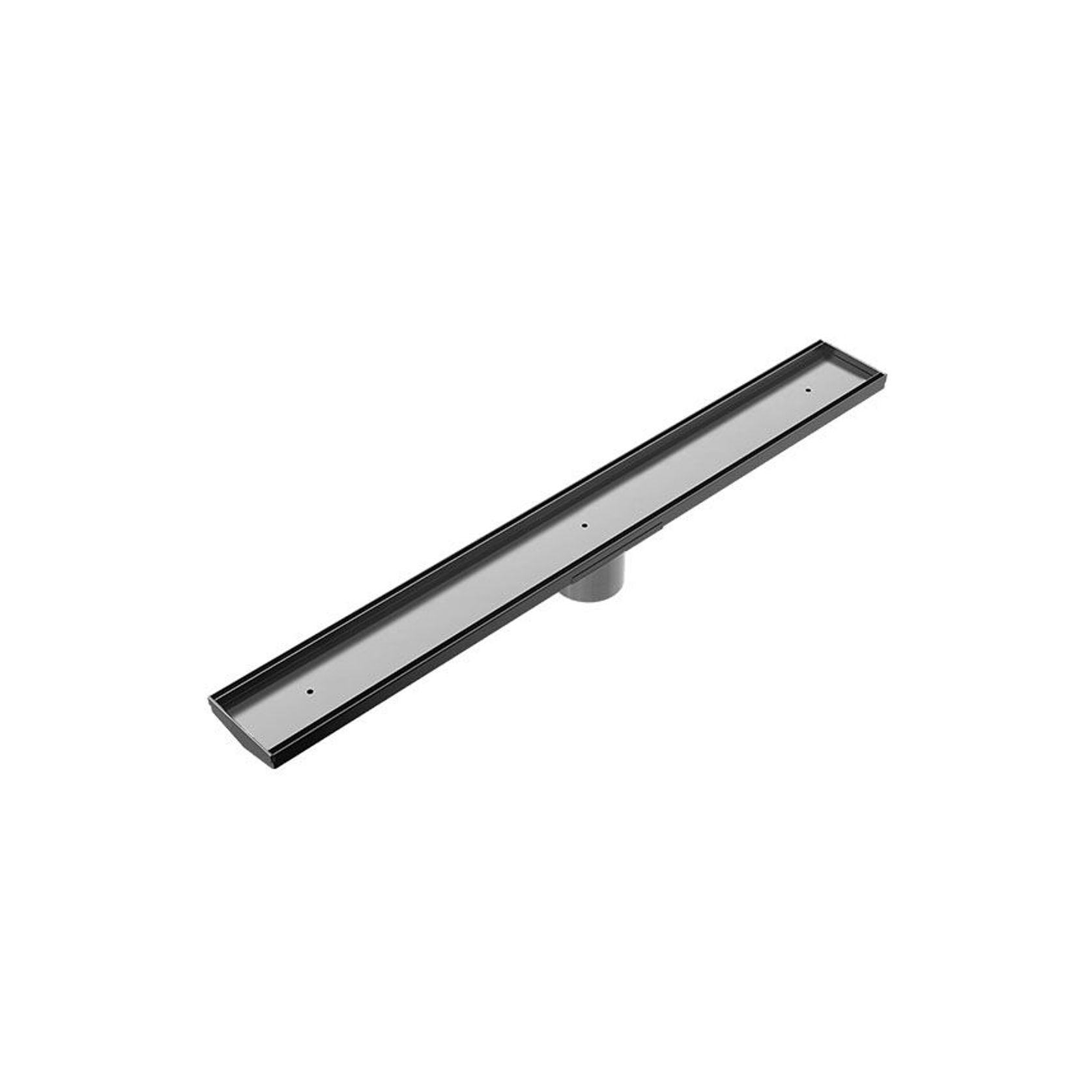 Tile Insert V Channel Floor Grate 89mm Outlet With Hole Saw Gun Metal gallery detail image