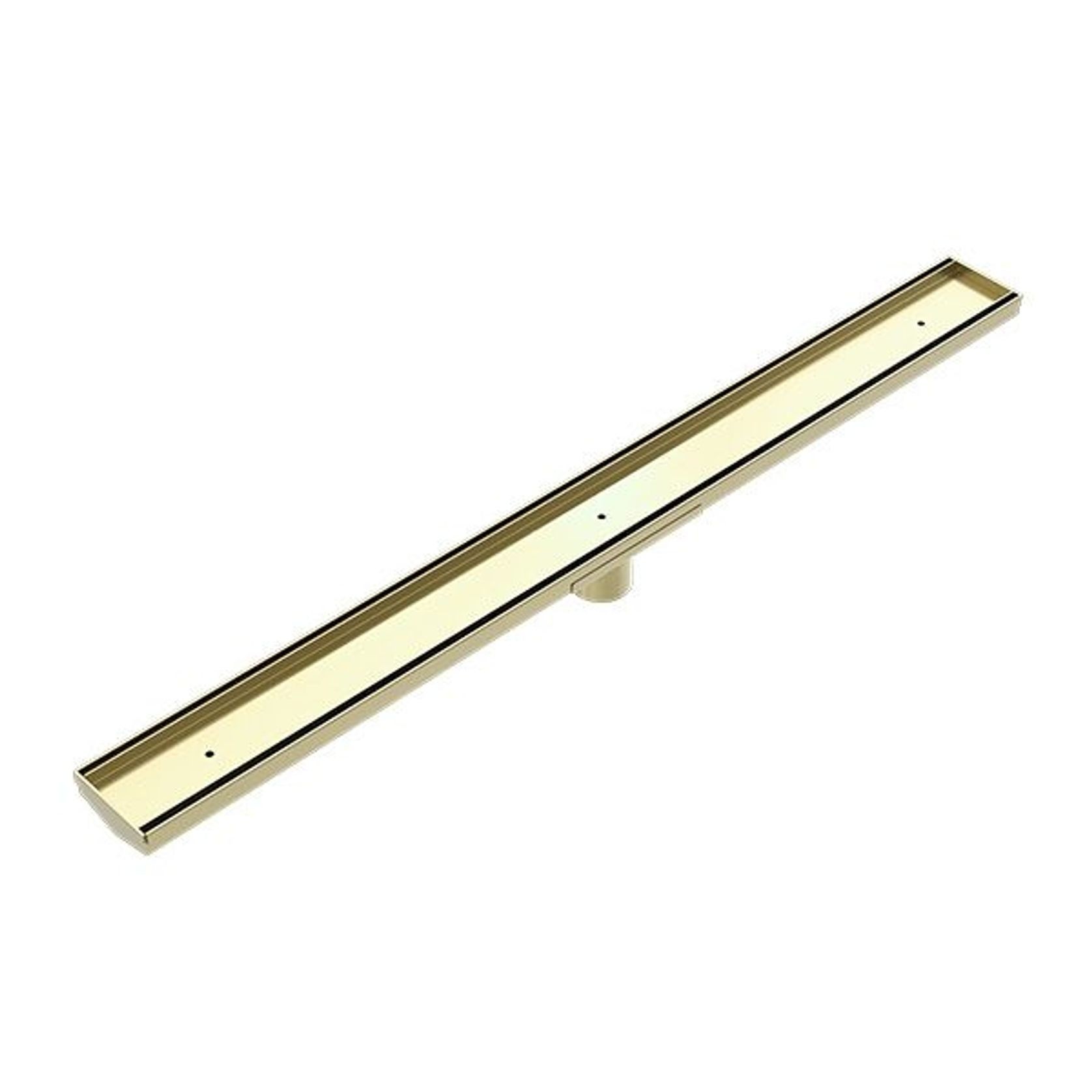 Tile Insert V Channel Floor Grate 50mm Outlet With Hole Saw Brushed Gold gallery detail image