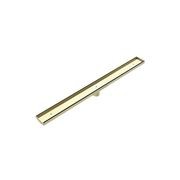 Tile Insert V Channel Floor Grate 50mm Outlet With Hole Saw Brushed Gold gallery detail image