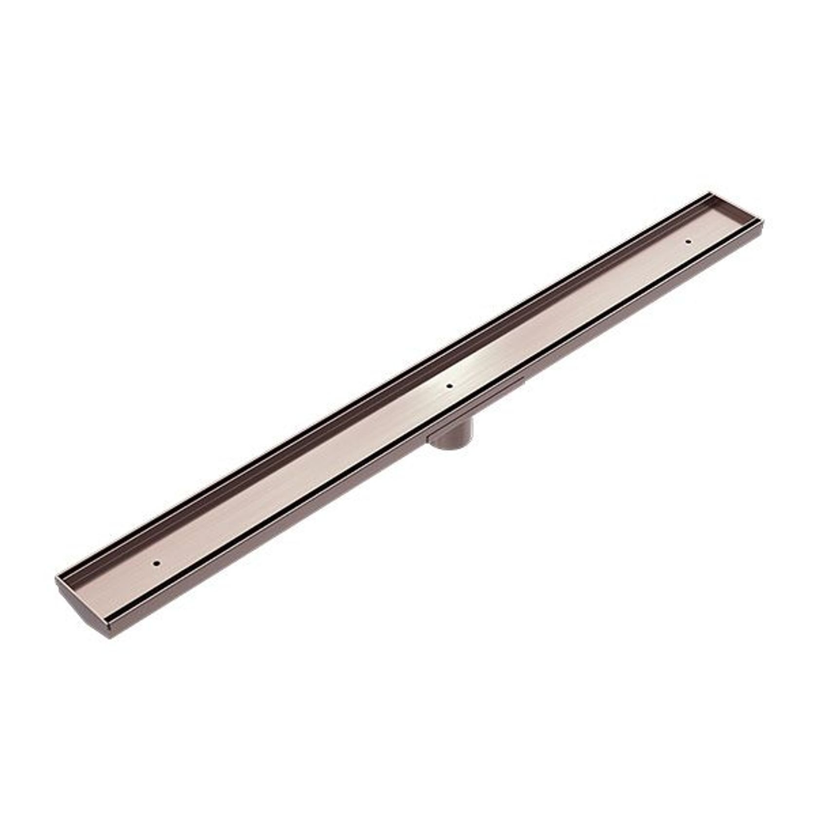 Tile Insert V Channel Floor Grate 50mm Outlet With Hole Saw Brushed Bronze gallery detail image