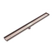 Tile Insert V Channel Floor Grate 50mm Outlet With Hole Saw Brushed Bronze gallery detail image