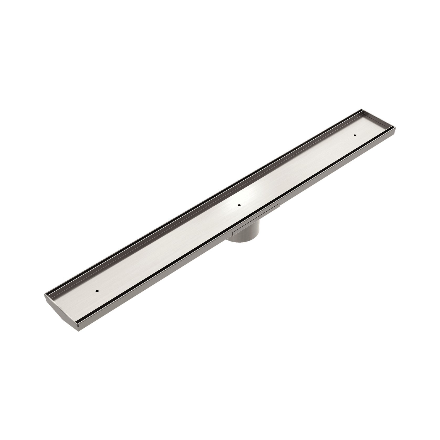 Tile Insert V Channel Floor Grate 80mm Outlet With Hole Saw Brushed Nickel gallery detail image