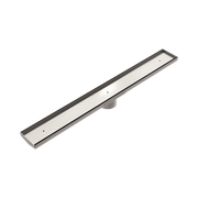 Tile Insert V Channel Floor Grate 80mm Outlet With Hole Saw Brushed Nickel gallery detail image