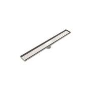 Tile Insert V Channel Floor Grate 80mm Outlet With Hole Saw Brushed Nickel gallery detail image