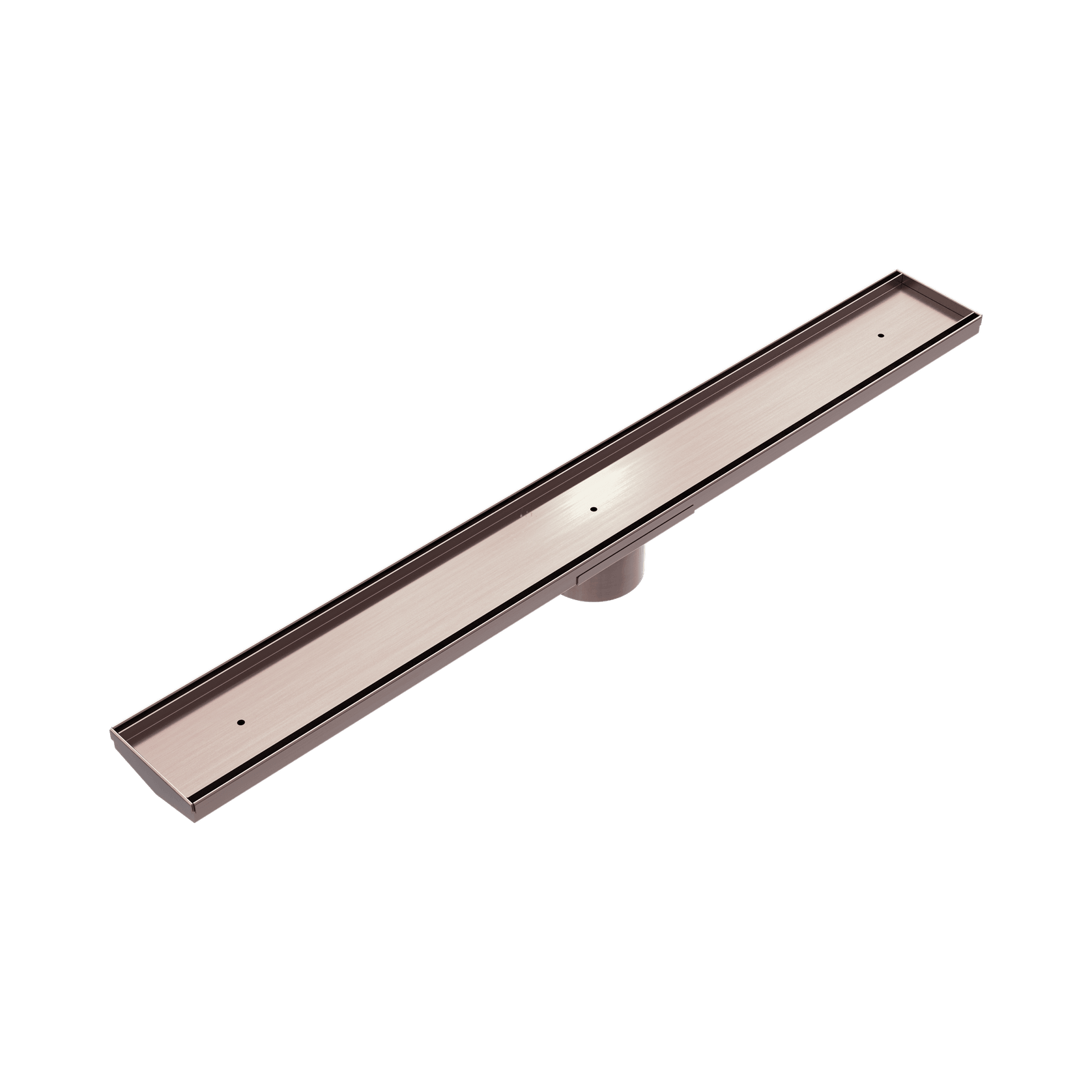 Tile Insert V Channel Floor Grate 80mm Outlet With Hole Saw Brushed Bronze gallery detail image