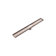 Tile Insert V Channel Floor Grate 80mm Outlet With Hole Saw Brushed Bronze gallery detail image