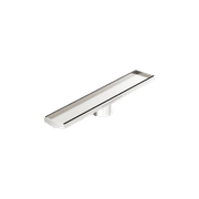 Tile Insert V Channel 600mm Floor Grate 89mm Outlet With Hole Saw Brushed Nickel gallery detail image