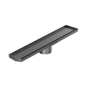 Tile Insert V Channel 600mm Floor Grate 89mm Outlet With Hole Saw Gun Metal gallery detail image