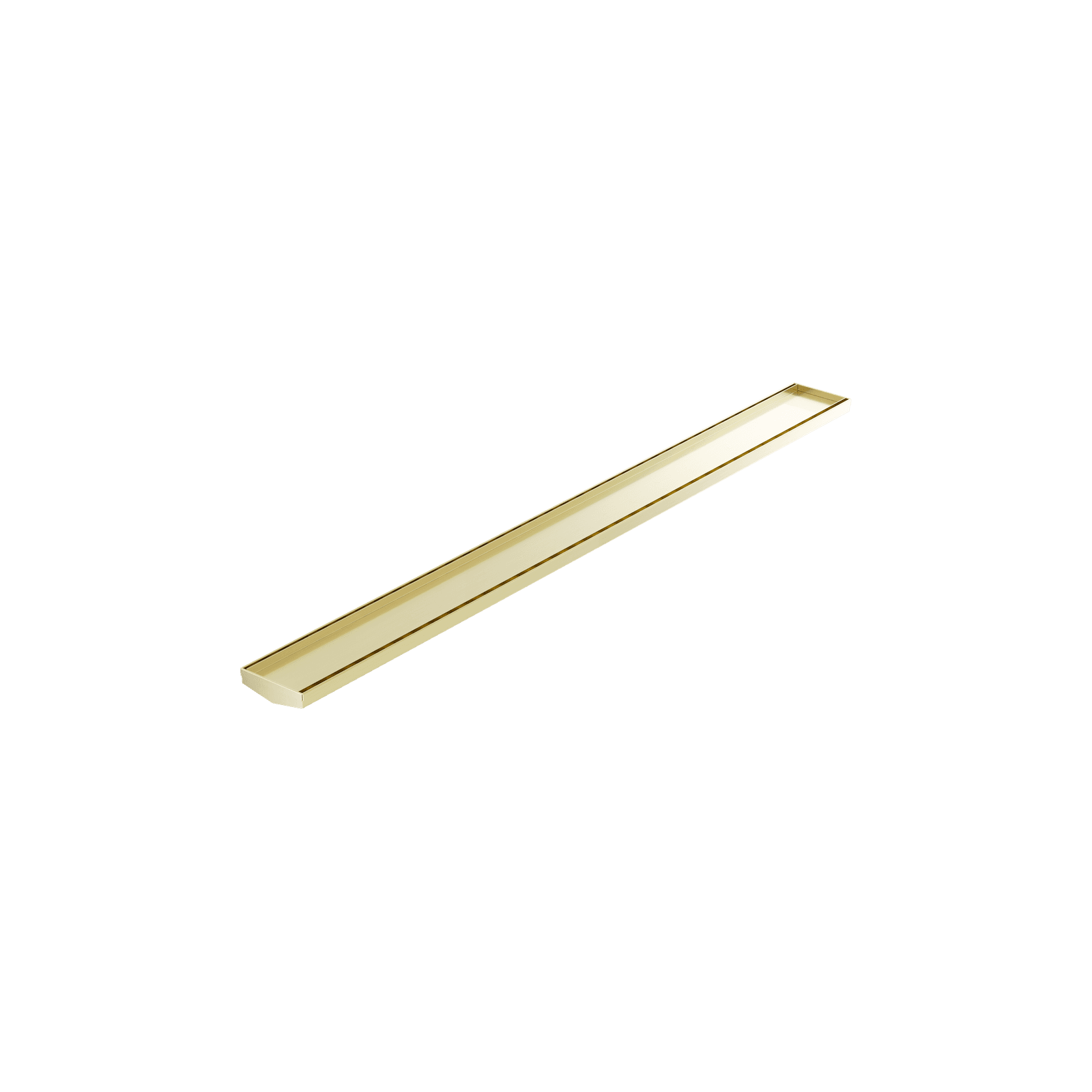 Tile Insert V Channel 1200mm Floor Grate 80mm/89mm Outlet Without Outlet And Hole Saw Brushed Gold gallery detail image