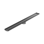 Tile Insert V Channel 1200mm Floor Grate 89mm Outlet With Hole Saw Gun Metal gallery detail image