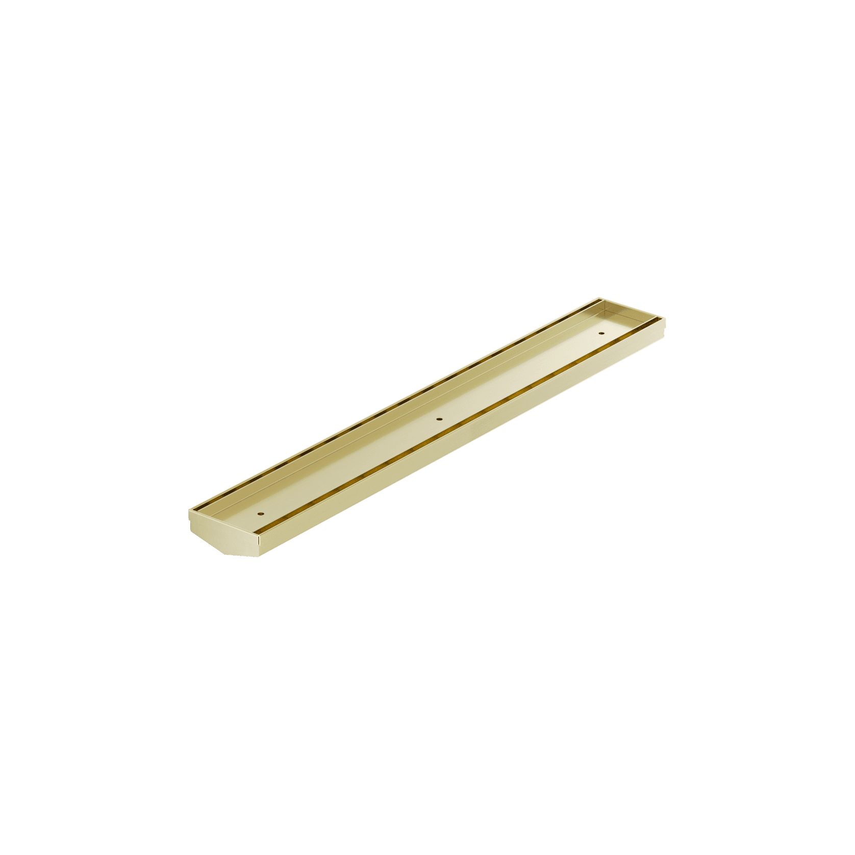 Tile Insert V Channel 600mm Floor Grate 50mm Outlet Without Outlet And Hole Saw Brushed Gold gallery detail image