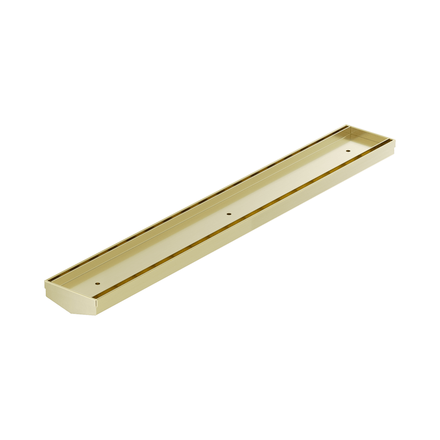 Tile Insert V Channel 600mm Floor Grate 50mm Outlet Without Outlet And Hole Saw Brushed Gold gallery detail image