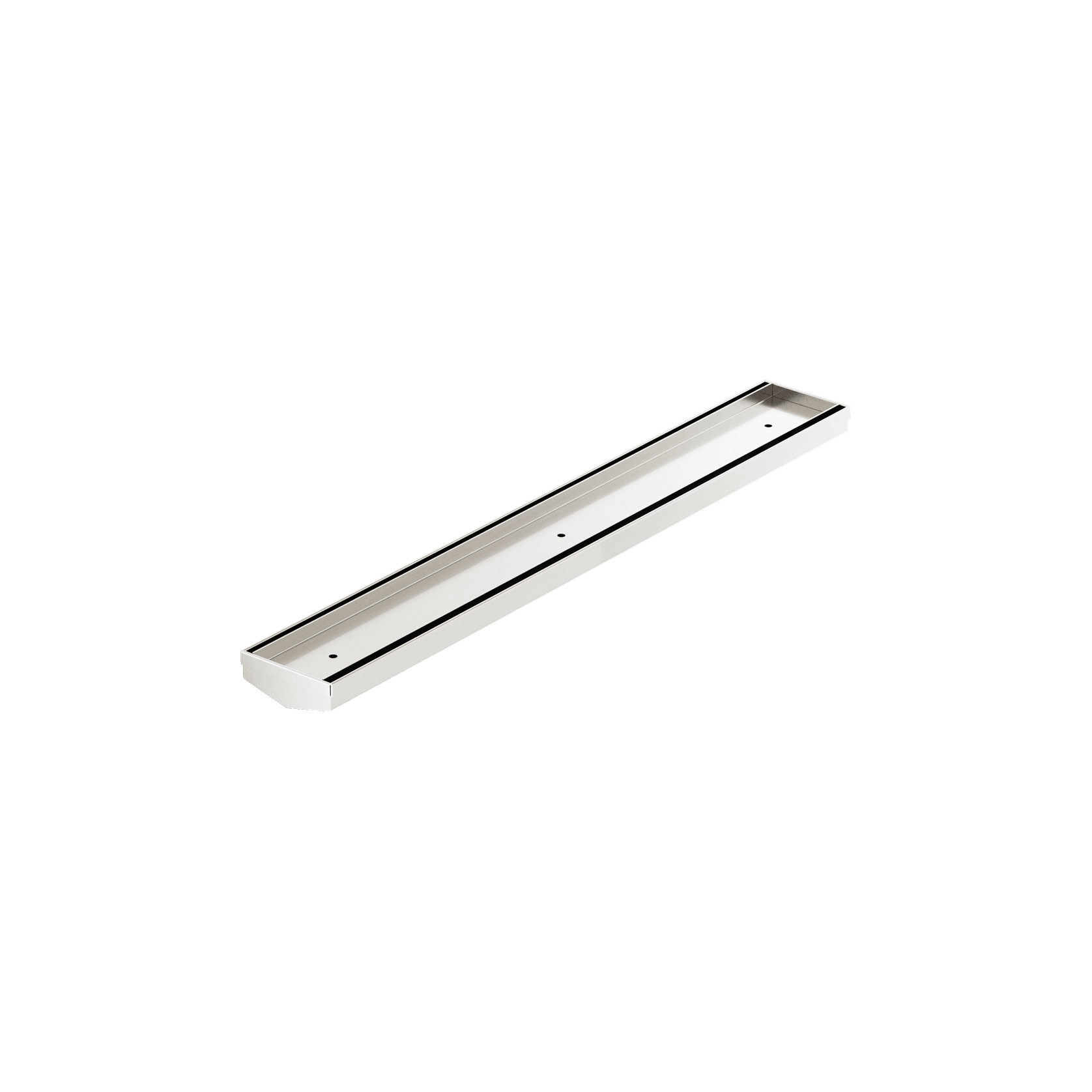 Tile Insert V Channel 600mm Floor Grate 50mm Outlet Without Outlet And Hole Saw Brushed Nickel gallery detail image