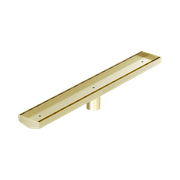 Tile Insert V Channel 600mm Floor Grate 50mm Outlet With Hole Saw Brushed Gold gallery detail image