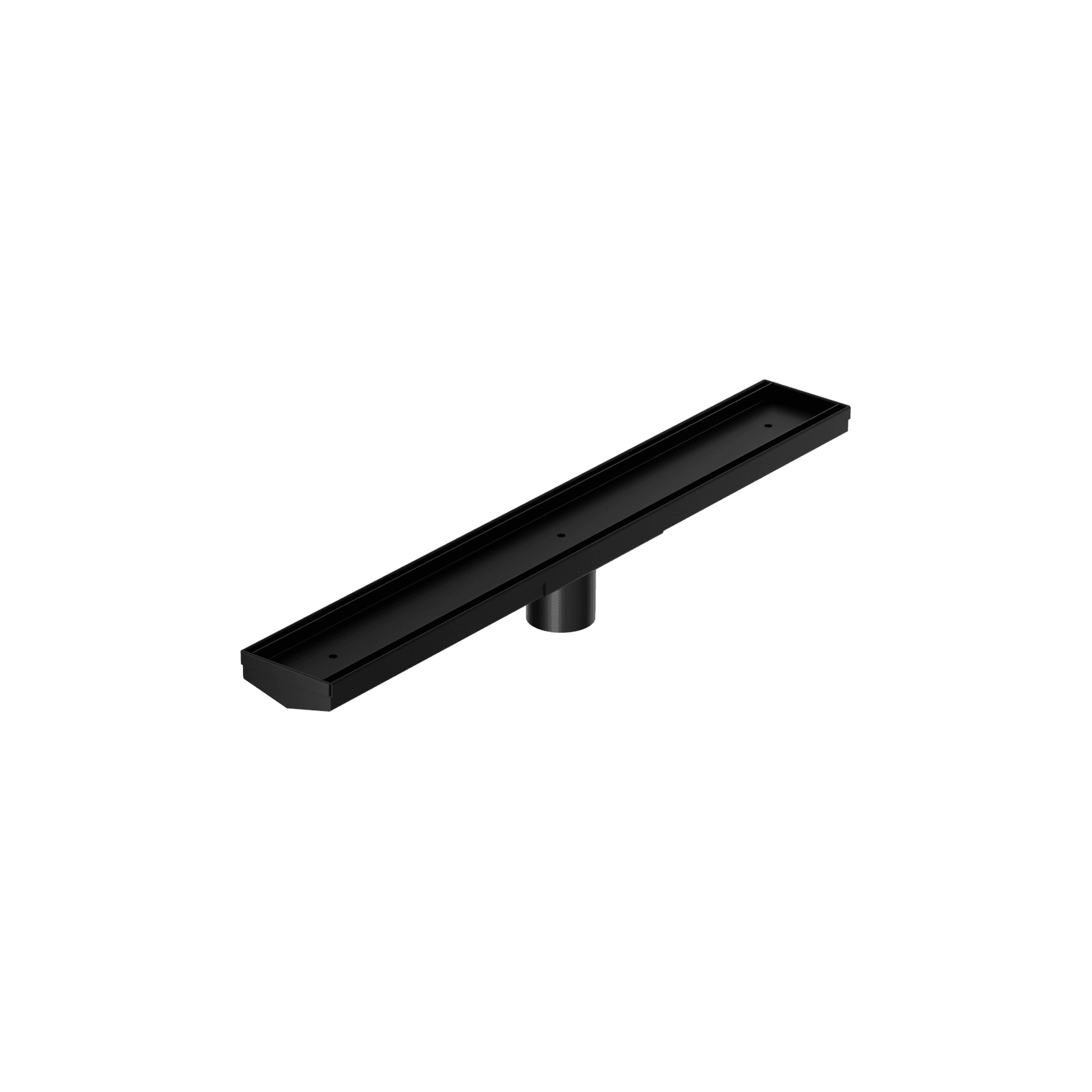 Tile Insert V Channel 600mm Floor Grate 50mm Outlet With Hole Saw Matte Black gallery detail image